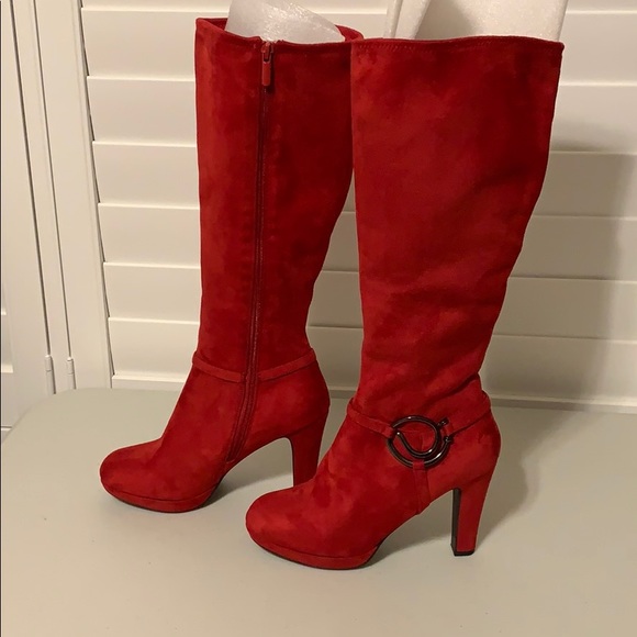 Red IMPO Stretch Boots 8 M NWOT - Picture 3 of 15